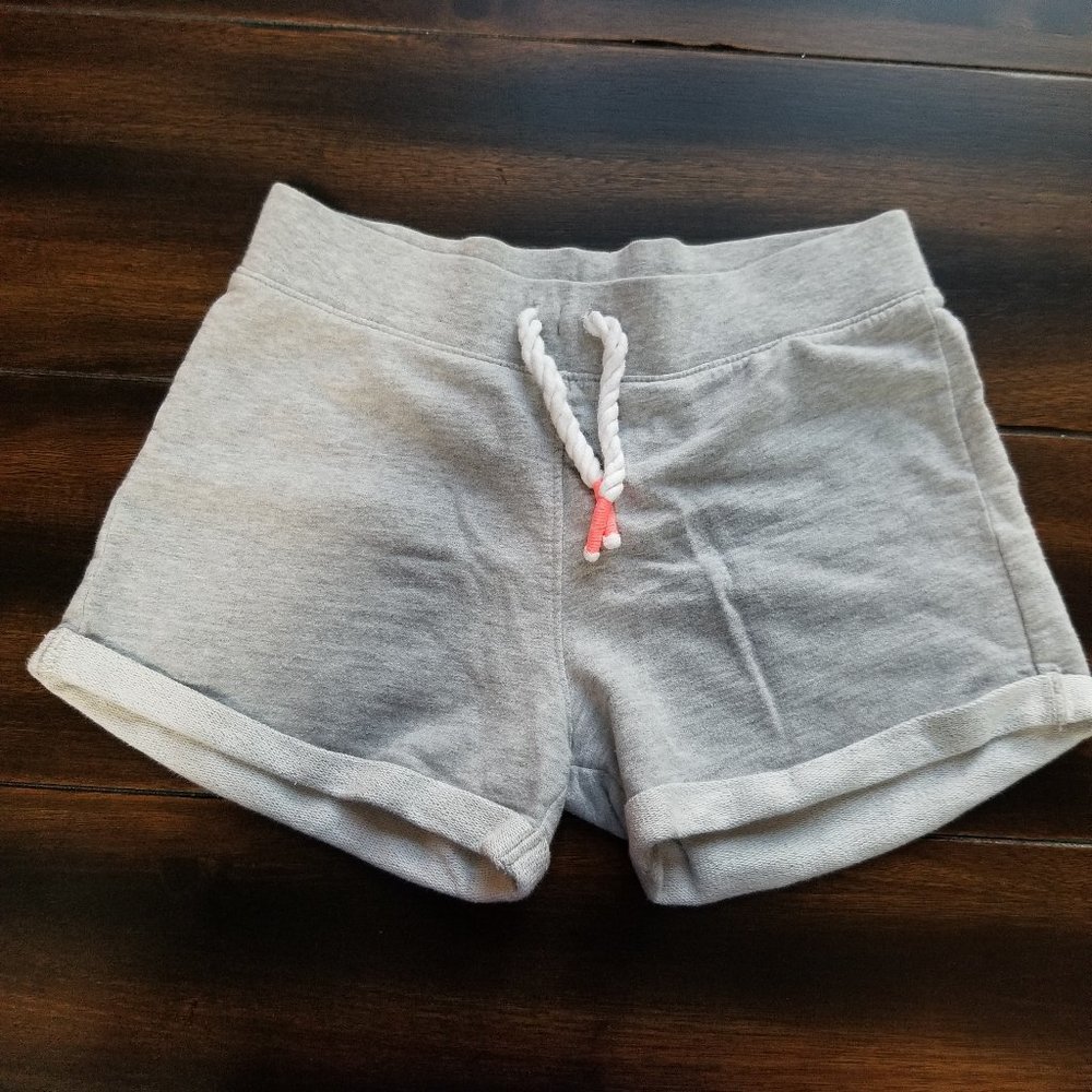 Grey sweat-pant shorts
